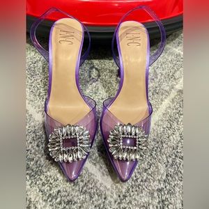 INC PURPLE PVC SLINGBACK PUMP size 9